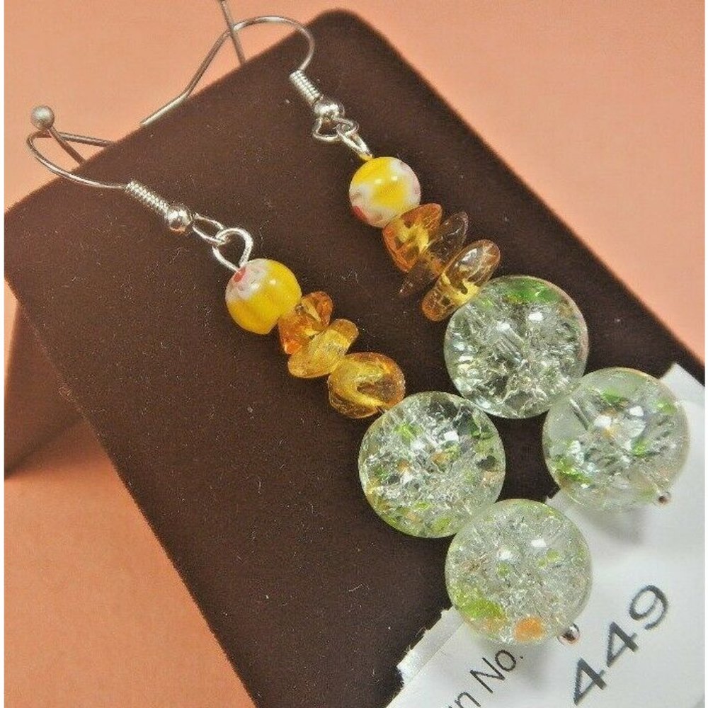 AMBER-Gemstone Earring-Energy-Jewelry-Facilitate-Soothing, calming,  449